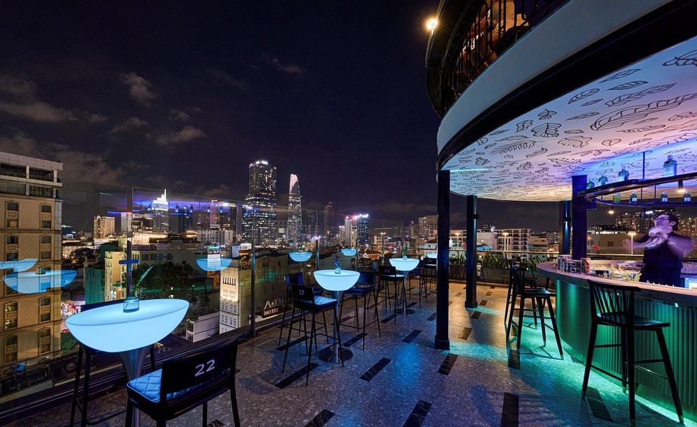 As the sun sets over Saigon, Twilight Sky Bar becomes a dreamy escape with soft music and breathtaking skyline views